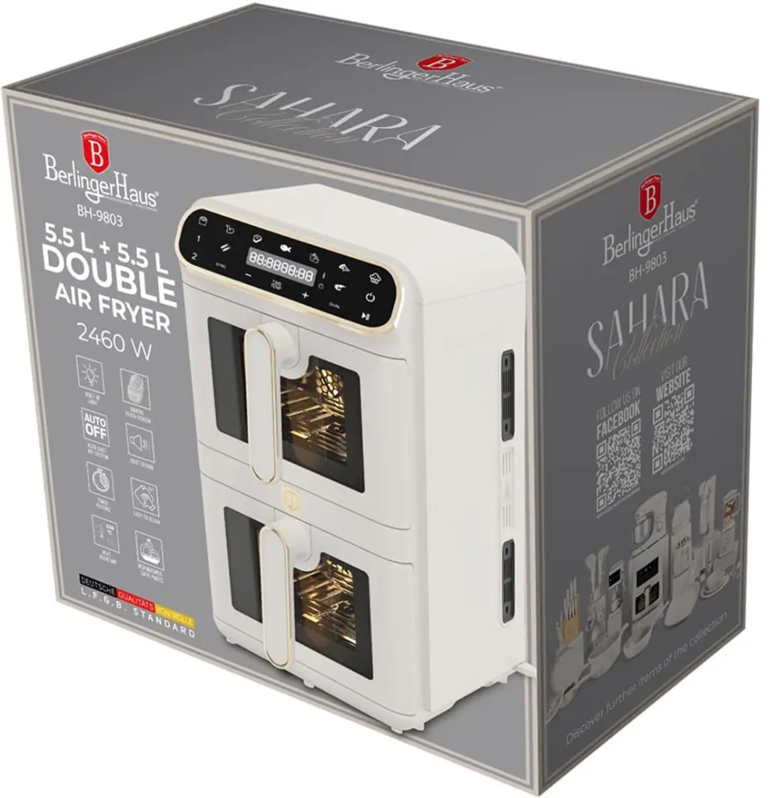 BerlingerHaus 9803 Dubbele Hetelucht Friteuse 11L 2460W - afbeelding 6 van 6