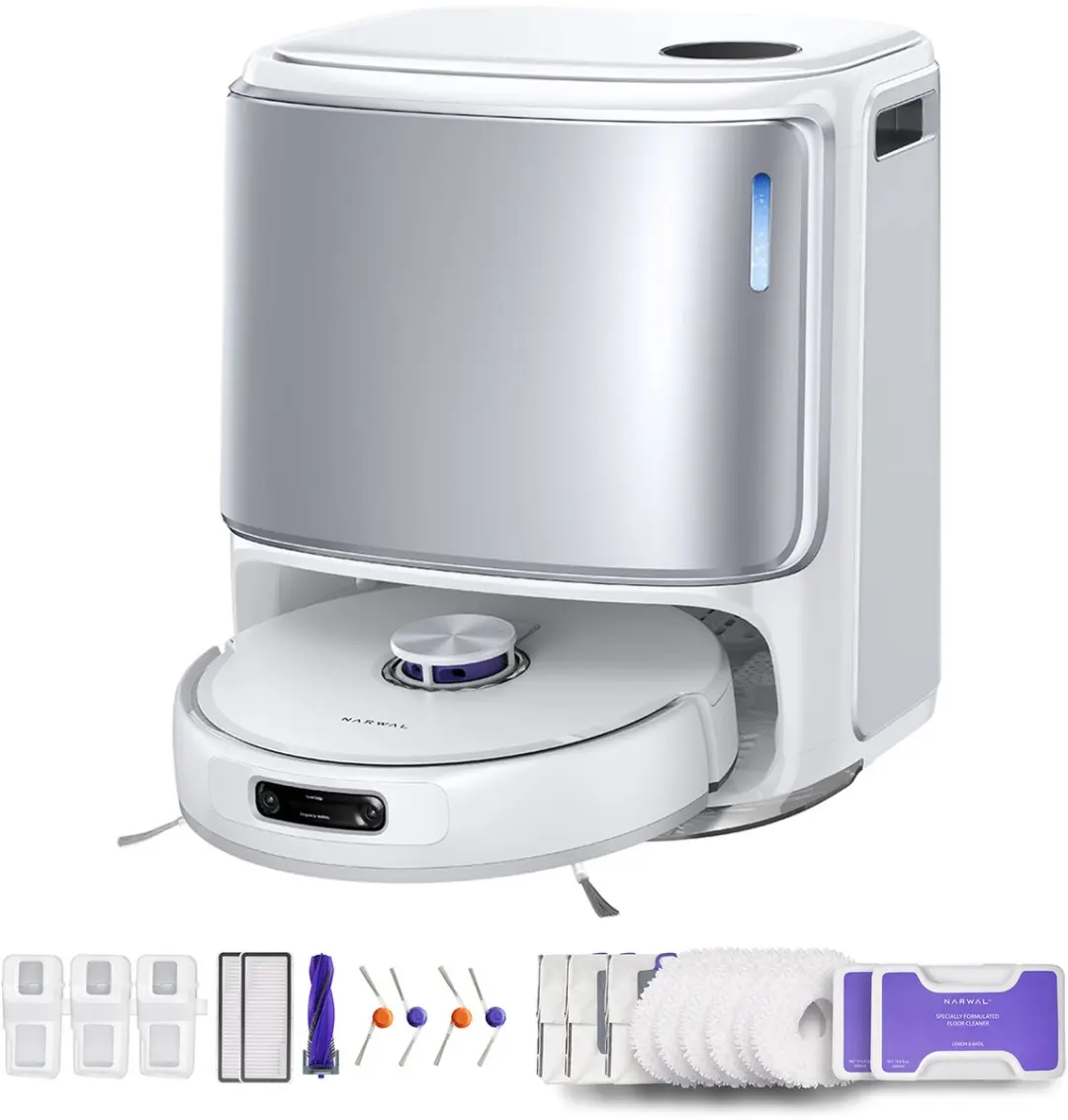 Narwal Freo Z10 Ultra + 1 x cycloonborstel zonder klitten, 6 x dweilpads, 4 x zi