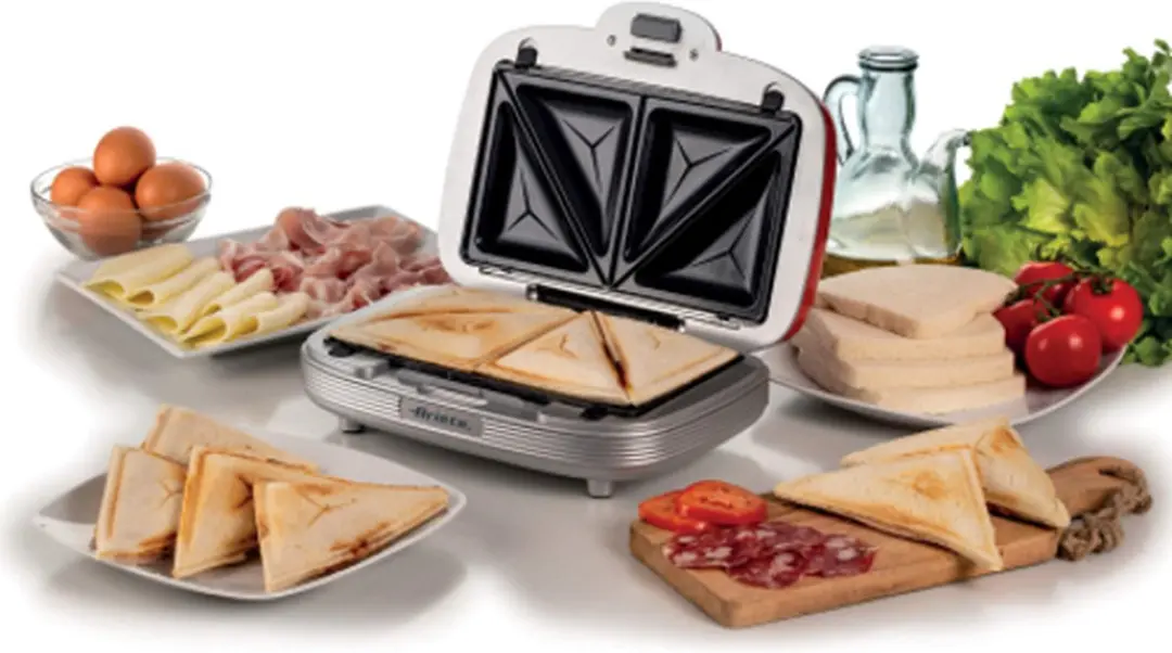 Ariete 50's Style Tosti Apparaat 1972/00 - 700W - Rood - afbeelding 2 van 6