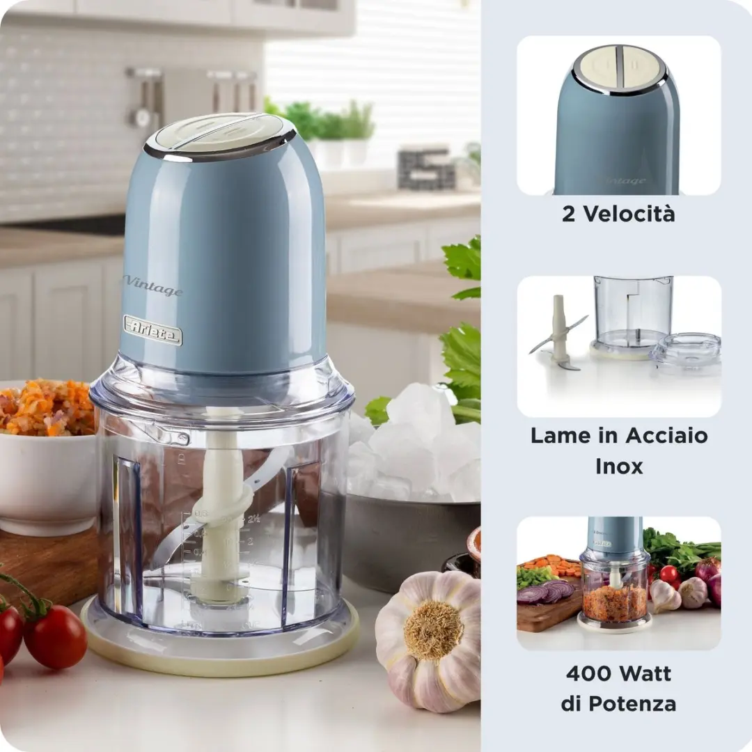 Ariete Vintage Hakmolen 0438/05 - 400W - 600ml - Blauw - afbeelding 6 van 6