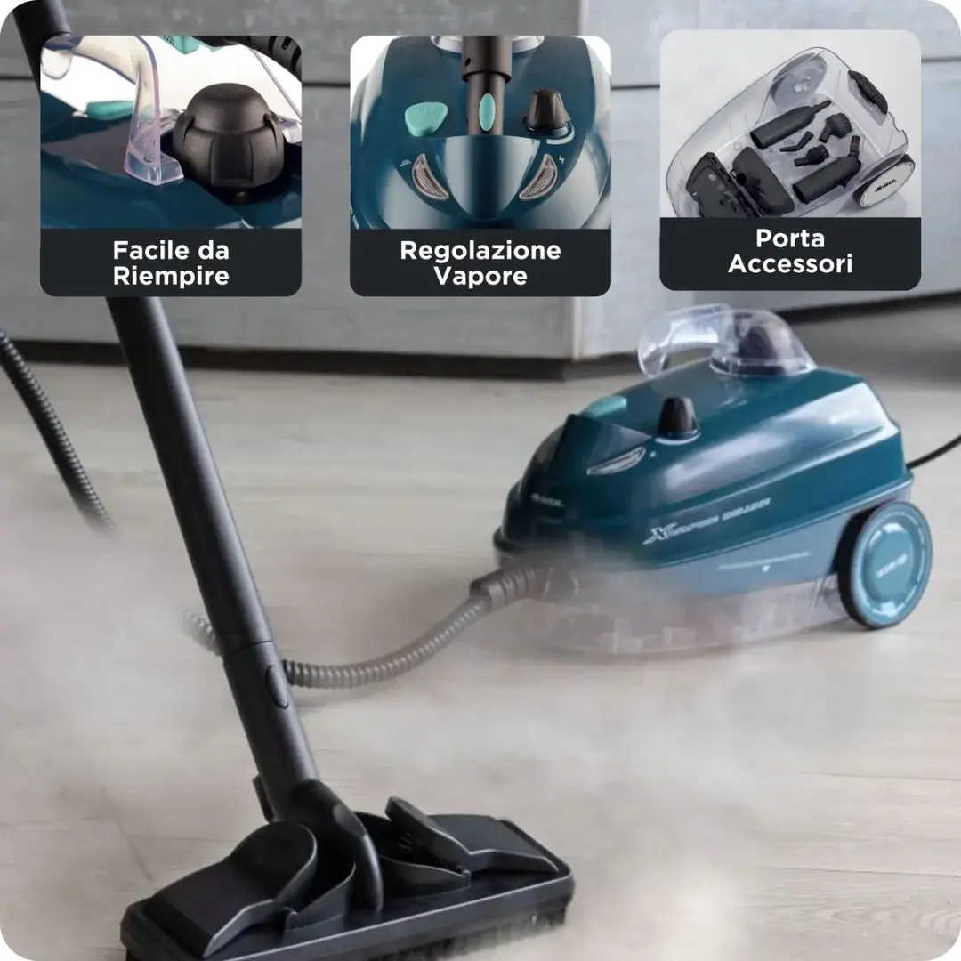 Ariete 4146/05 X-Vapor Deluxe Stoomreiniger 1500W - Blauw - afbeelding 3 van 6
