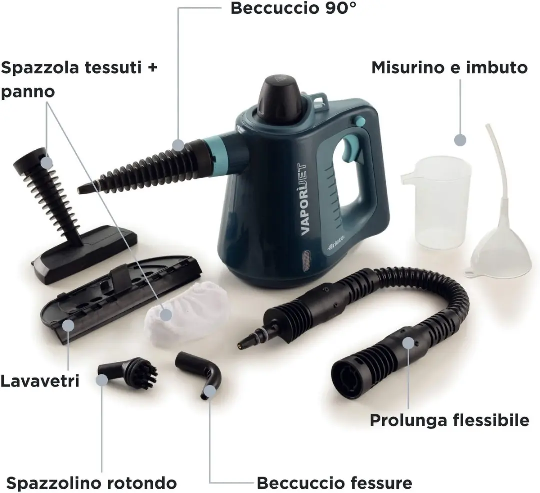 Ariete Vapori Jet 4137/03 Handstoomreiniger - 1050W - Blauw - afbeelding 2 van 6