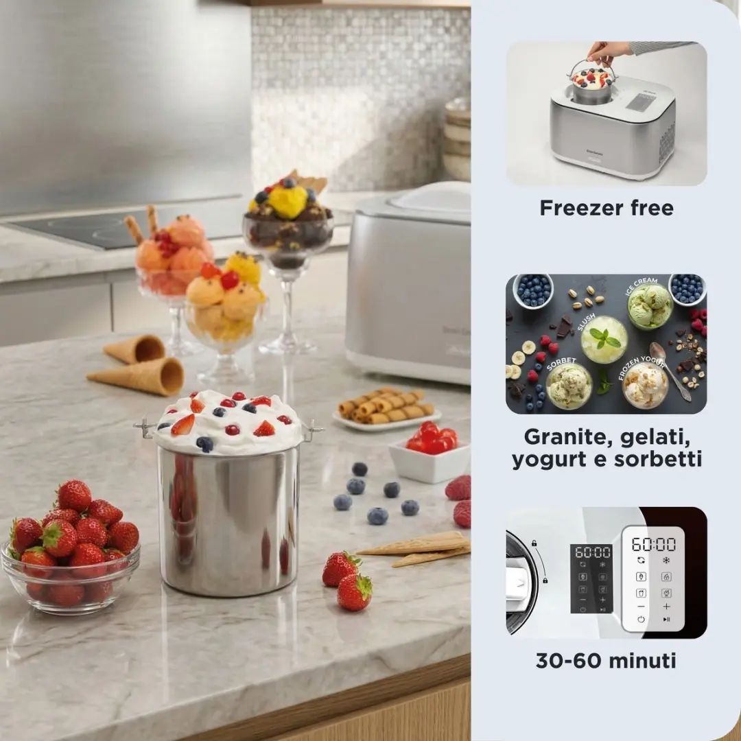 Ariete Gran Gelato 0644/00 IJsmachine - 100W - RVS - afbeelding 3 van 6