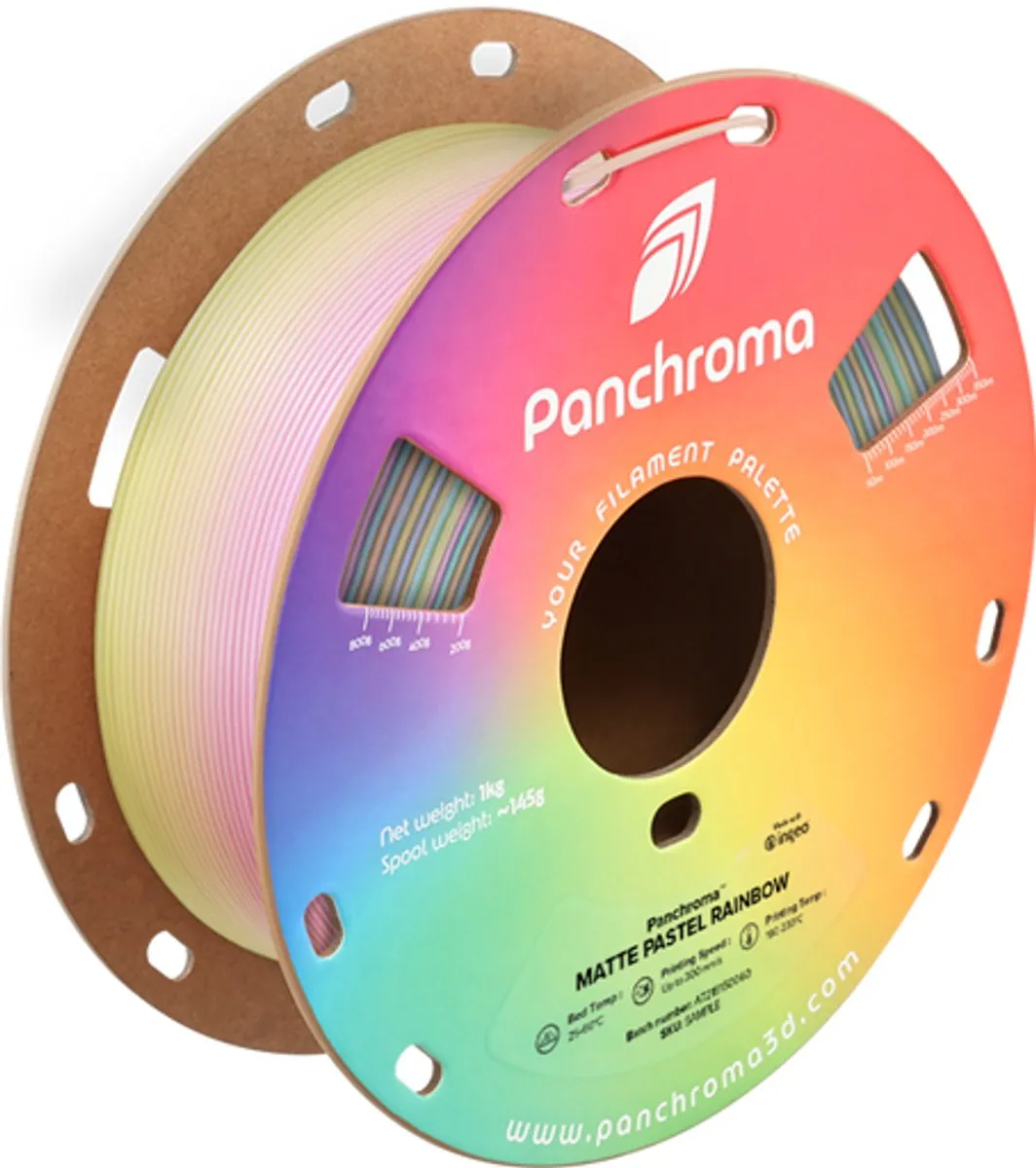 Polymaker Panchroma Rainbow PLA Filament 1.75mm - Matte Pastel