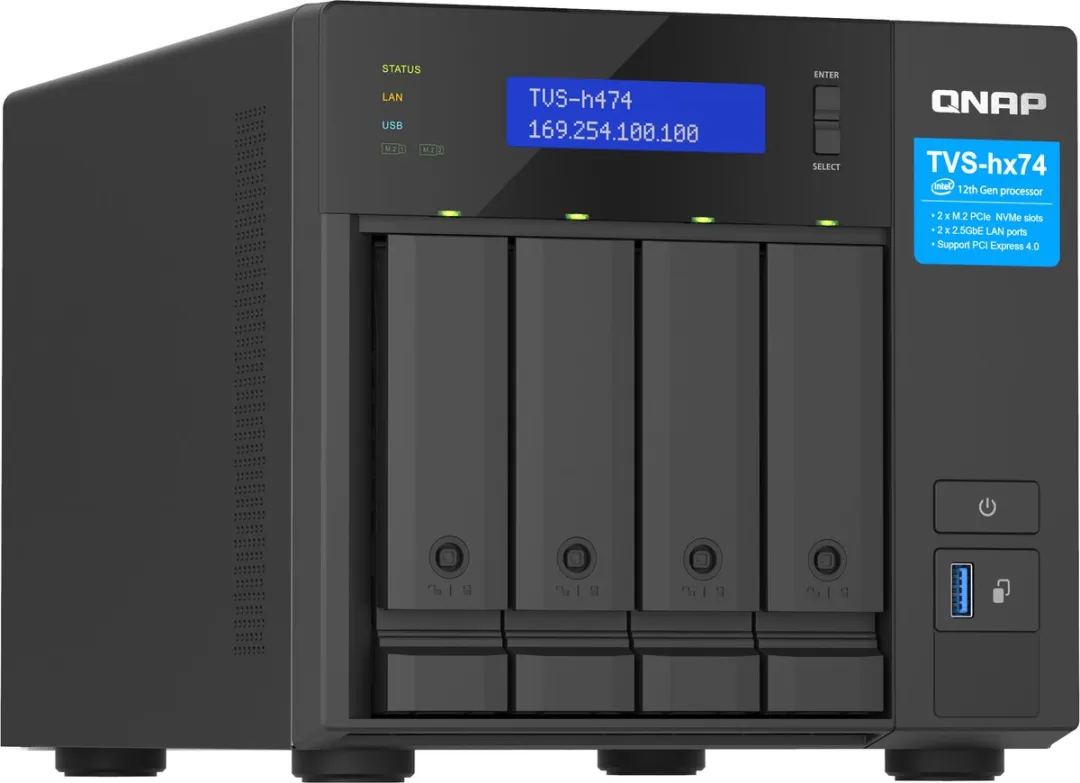 QNAP TVS-H474-PT-8G NAS - 4Bays - 2Kernen - afbeelding 6 van 6