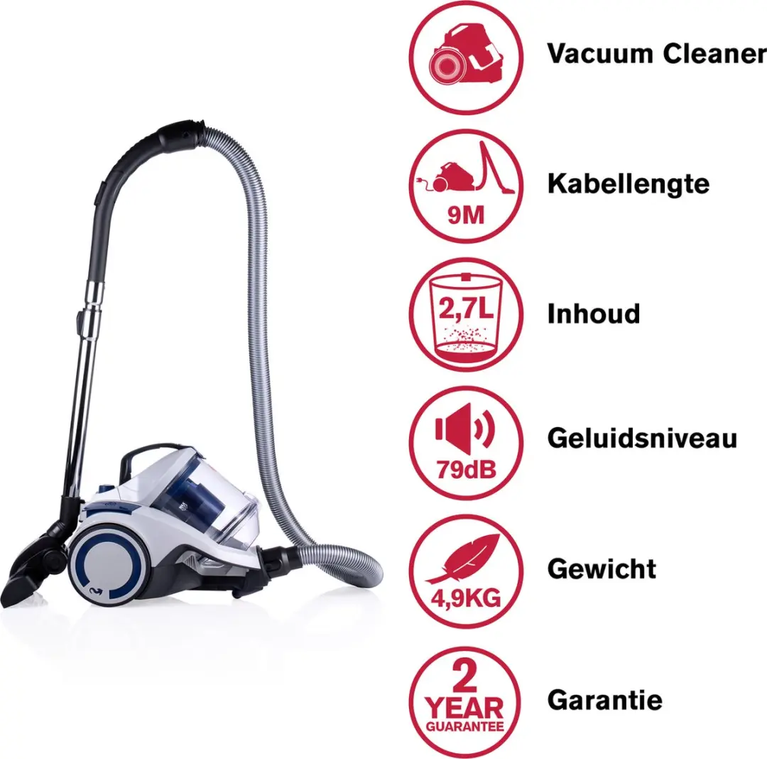 Dirt Devil DD2504 Stofzuiger zonder Zak - 700W - Wit - afbeelding 6 van 6