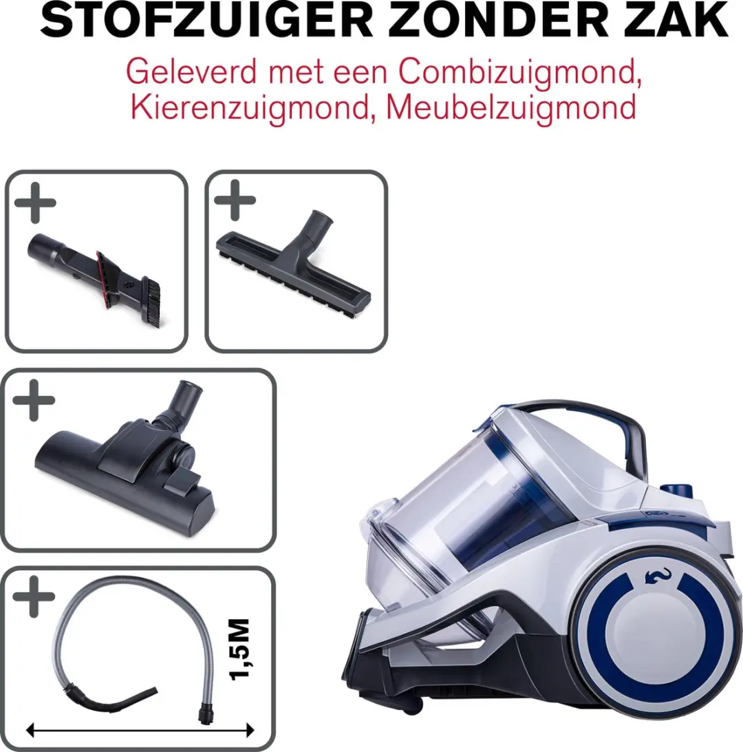 Dirt Devil DD2504 Stofzuiger zonder Zak - 700W - Wit - afbeelding 3 van 6