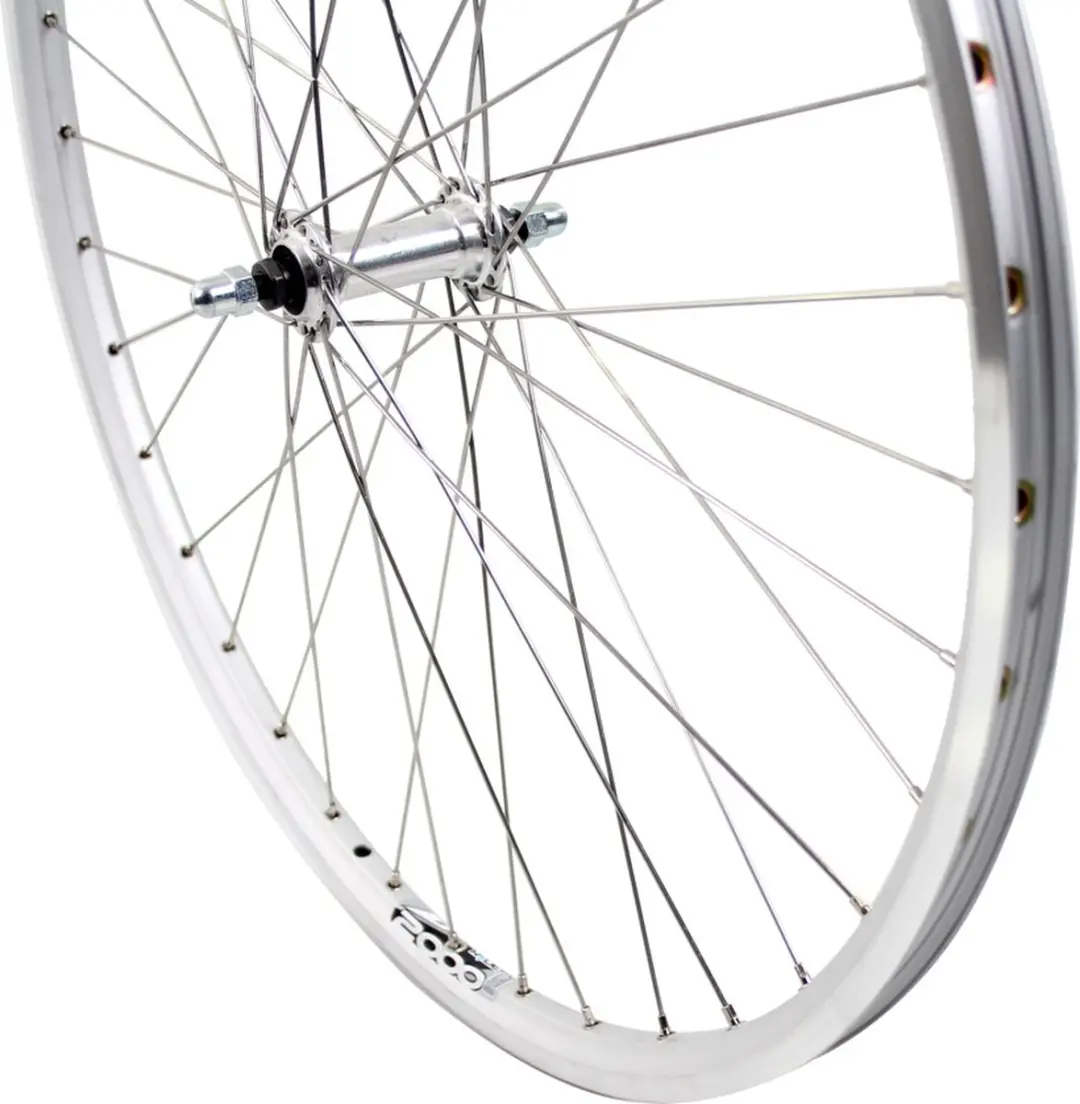 Roland voorwiel 28 vast ZAC2000 zilver RVS spk