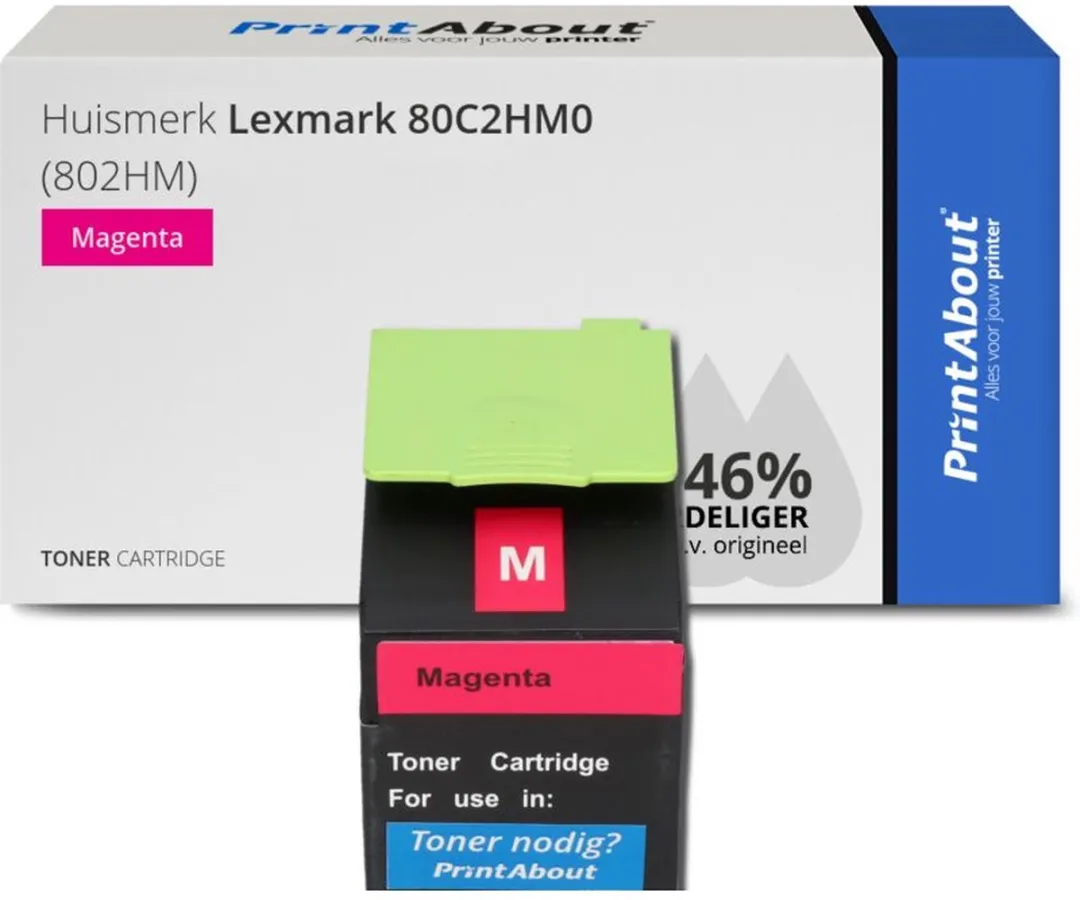 PrintAbout Lexmark 80C2HM0 Toner Magenta Hoge capaciteit 3.300