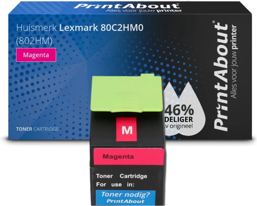 PrintAbout Lexmark 80C2HM0 Toner Magenta Hoge capaciteit 3.300