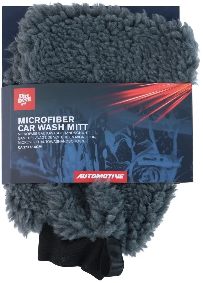 Dirt Devil Carwash Handschoen - Microvezel - 270x185mm - Grijs - afbeelding 2 van 2