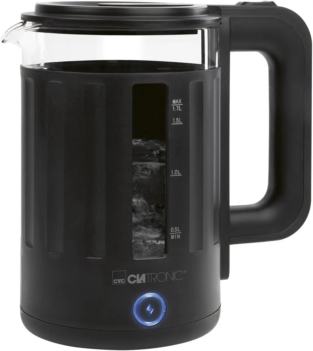 Clatronic WK 3837 G Glas Waterkoker - 2200W - 1,7L - Zwart - afbeelding 5 van 6