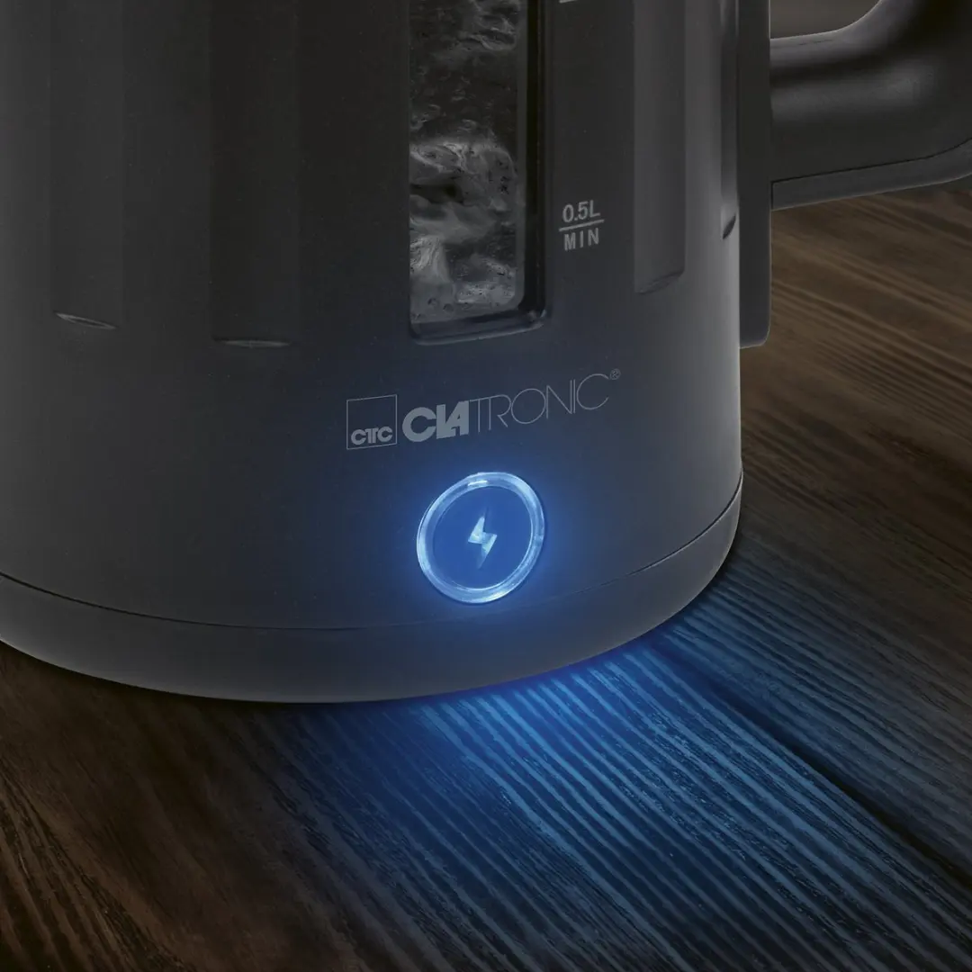 Clatronic WK 3837 G Glas Waterkoker - 2200W - 1,7L - Zwart - afbeelding 6 van 6