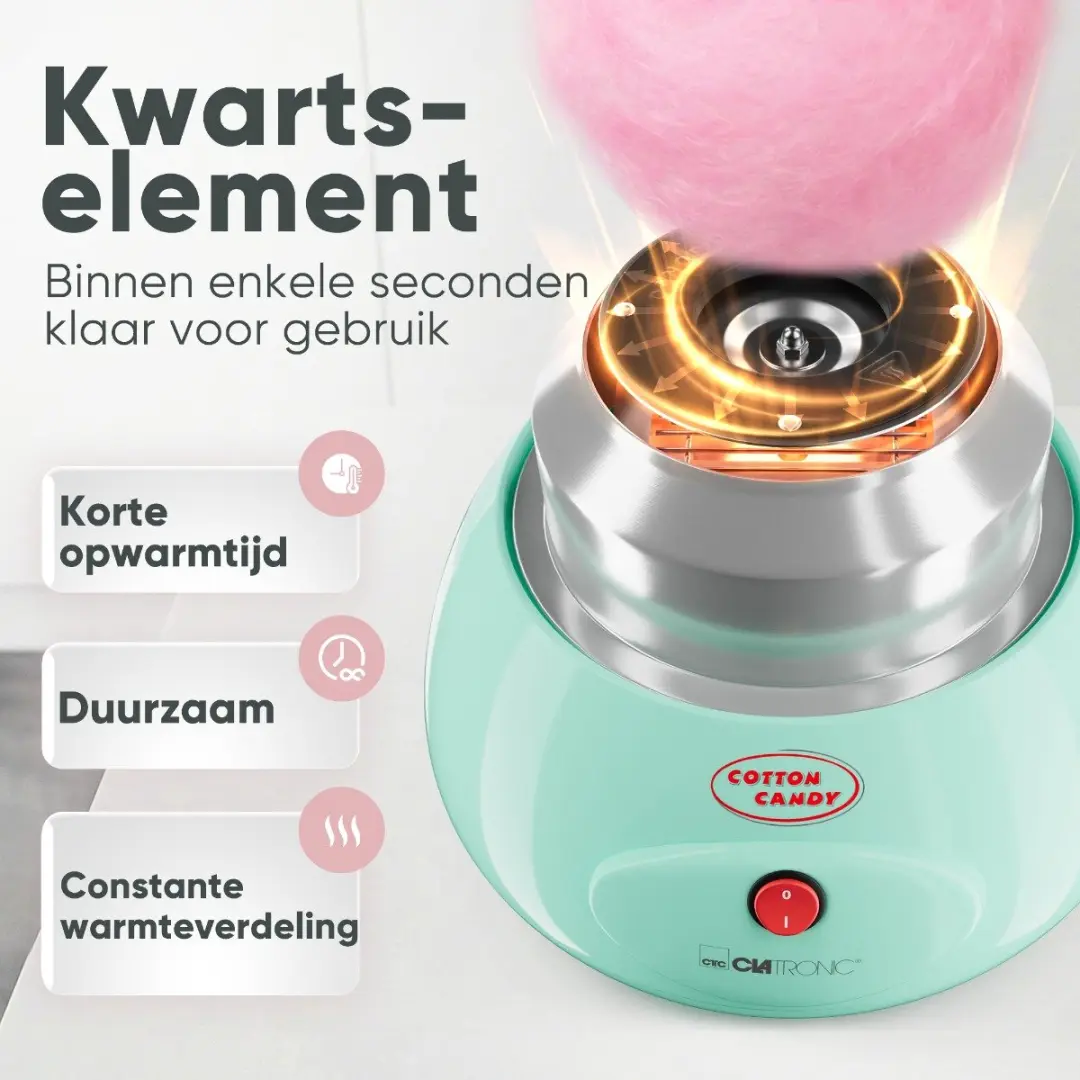 Clatronic ZWM 3478 Suikerspinmachine - 500W - Groen - afbeelding 5 van 6
