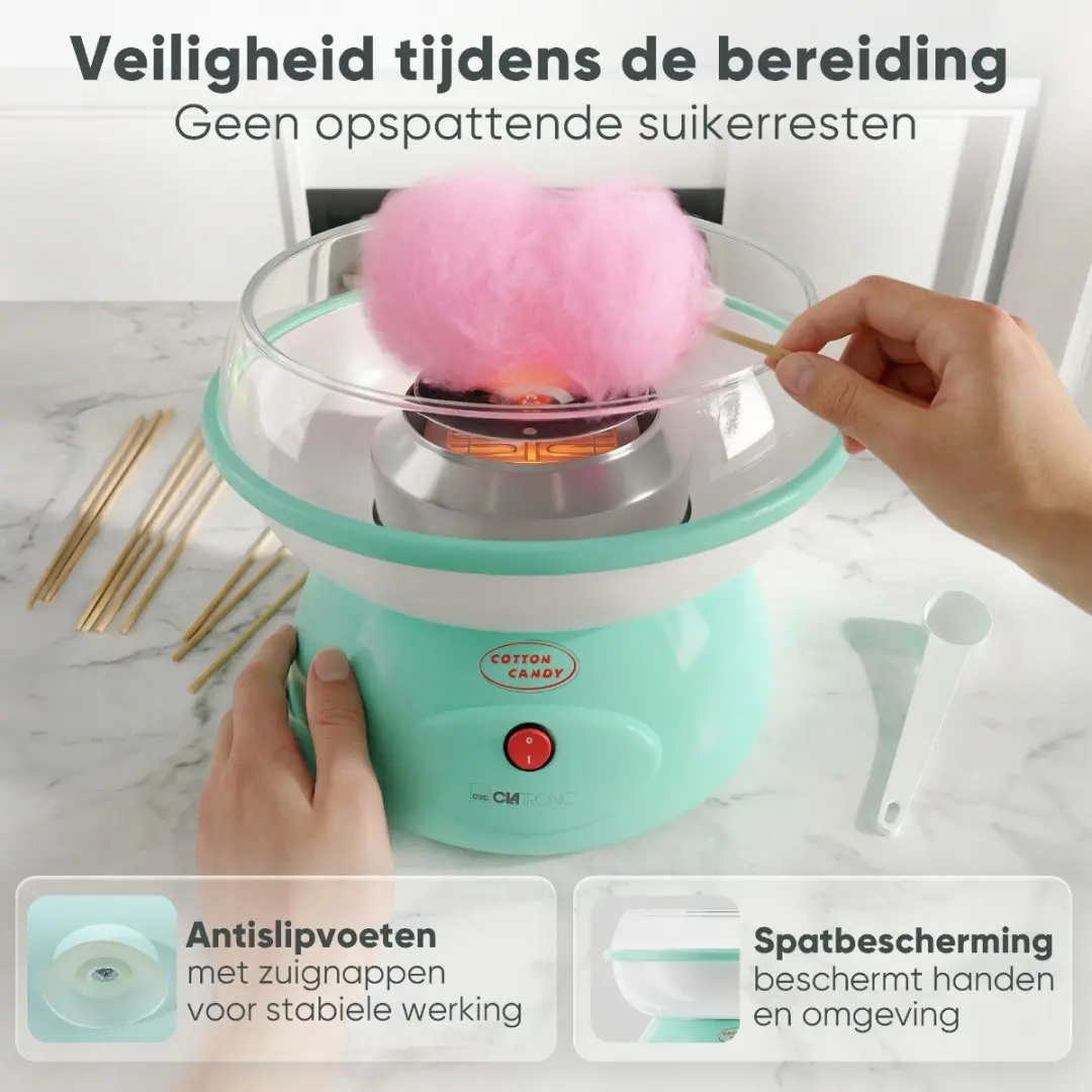 Clatronic ZWM 3478 Suikerspinmachine - 500W - Groen - afbeelding 3 van 6
