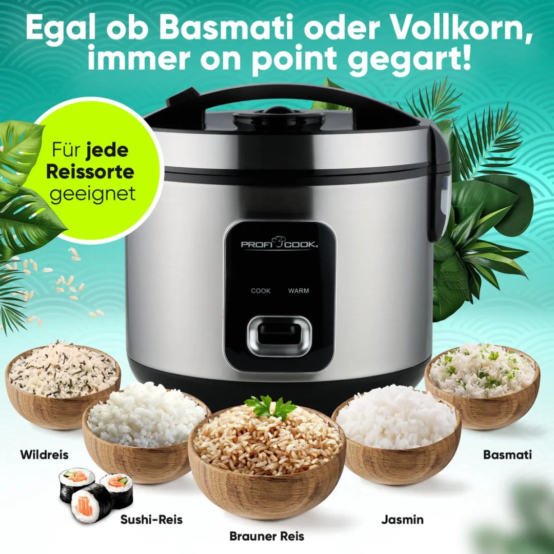 ProfiCook RK 1285 Rijstkoker en Stoomkoker - 1,2 l - RVS - afbeelding 3 van 6
