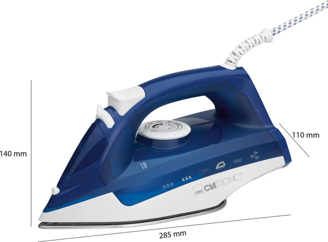 Clatronic DB 3704 Stoomstrijkijzer 2200W - Wit/Blauw - afbeelding 3 van 6