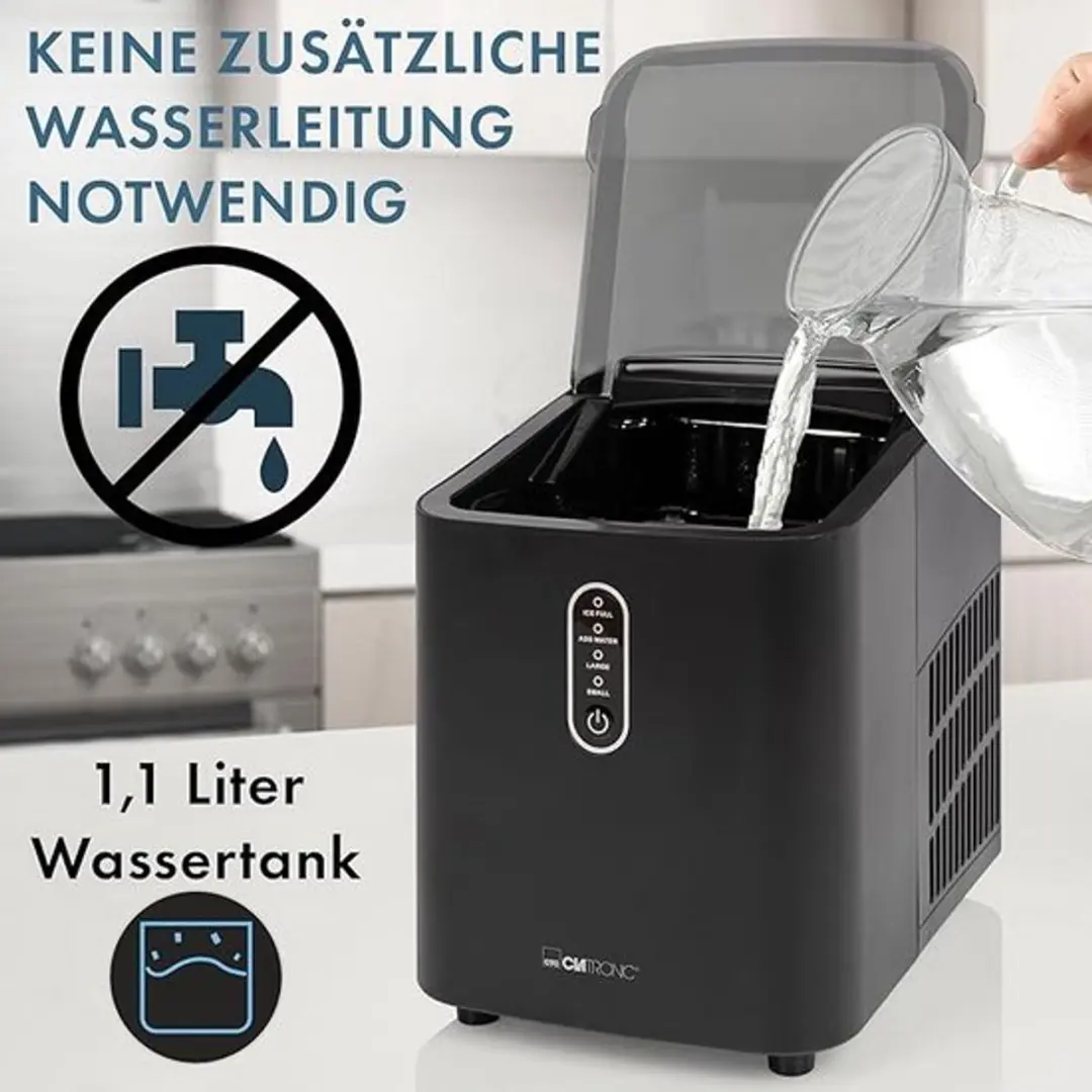 Clatronic EWB 3798 IJsblokjesmachine - 1.1 Liter - Zwart - afbeelding 6 van 6