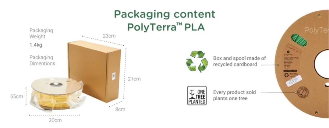 Polymaker PolyTerra PLA Filament 1.75mm - 1kg - Fossiel Grijs