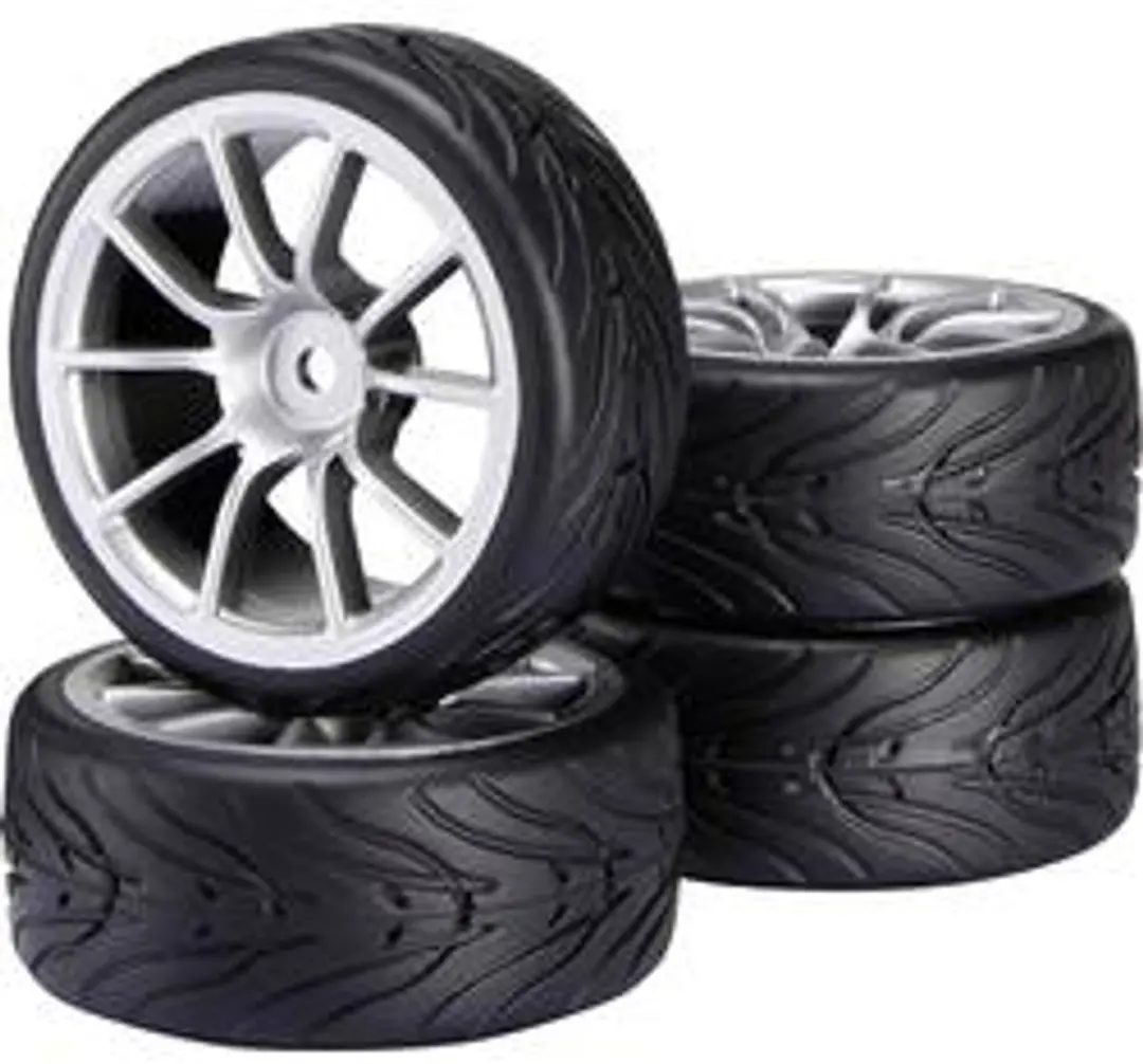 Reely 1:10 Straatmodel Complete wielen Destroyer 10-spaaks Zilver 4 stuk(s)