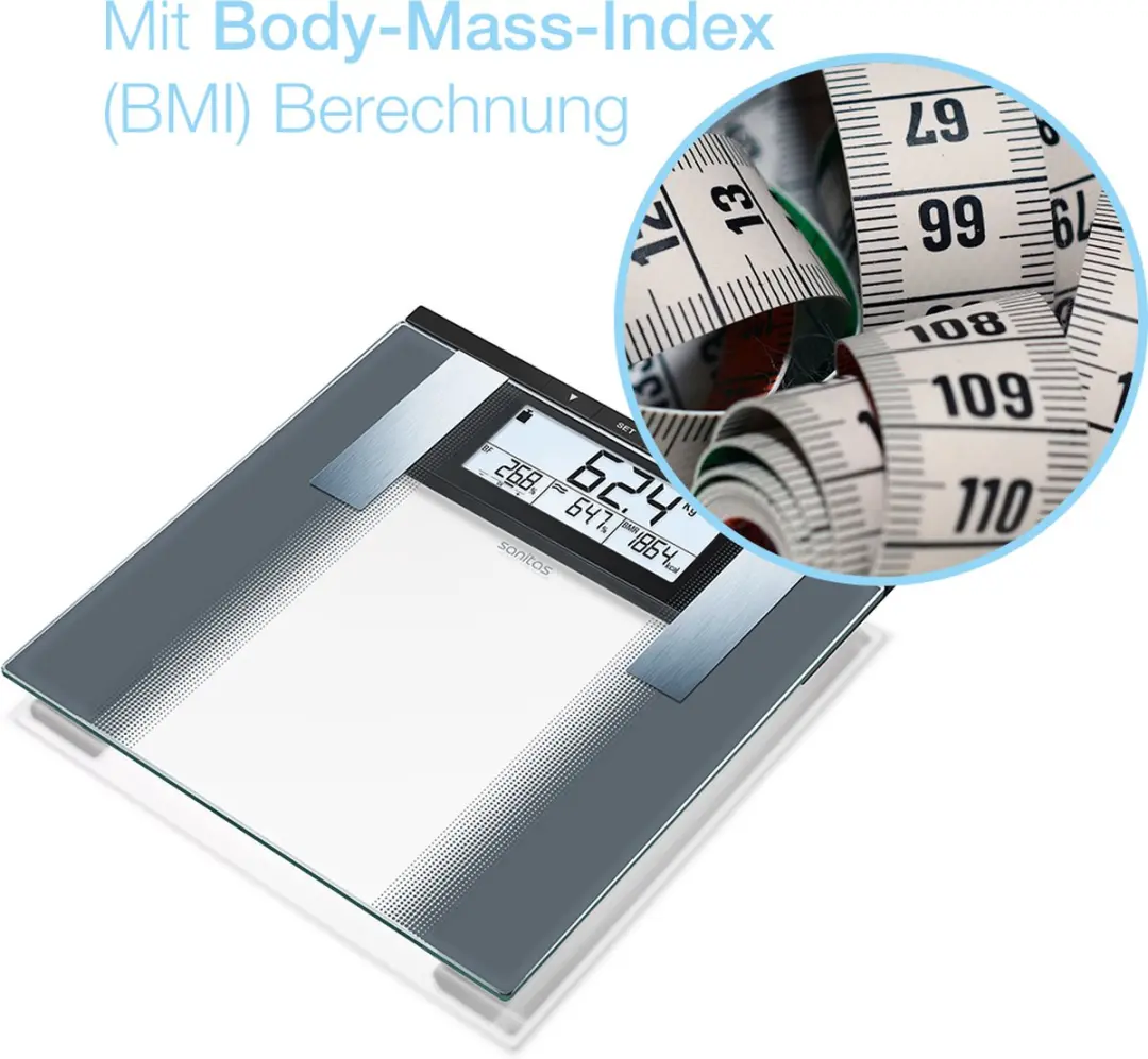 Sanitas SBG 21 Personenweegschaal - Lichaamsanalyse - Tot 180 kg - Grijs - afbeelding 2 van 6