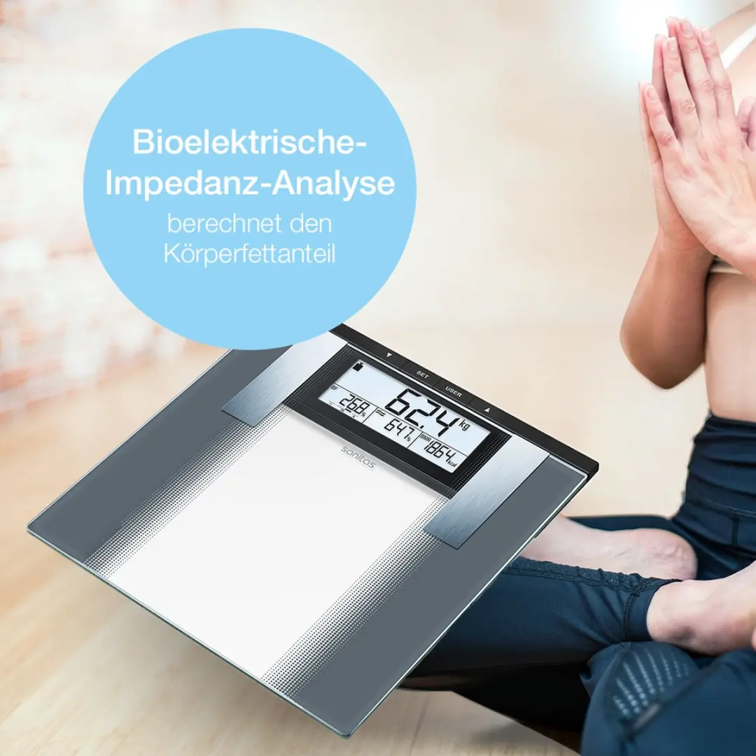 Sanitas SBG 21 Personenweegschaal - Lichaamsanalyse - Tot 180 kg - Grijs - afbeelding 6 van 6
