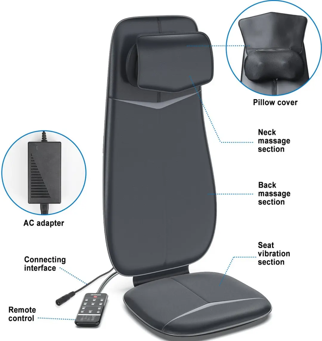 Renpho Shiatsu Massagekussen BM076-BK - Zwart - afbeelding 6 van 6