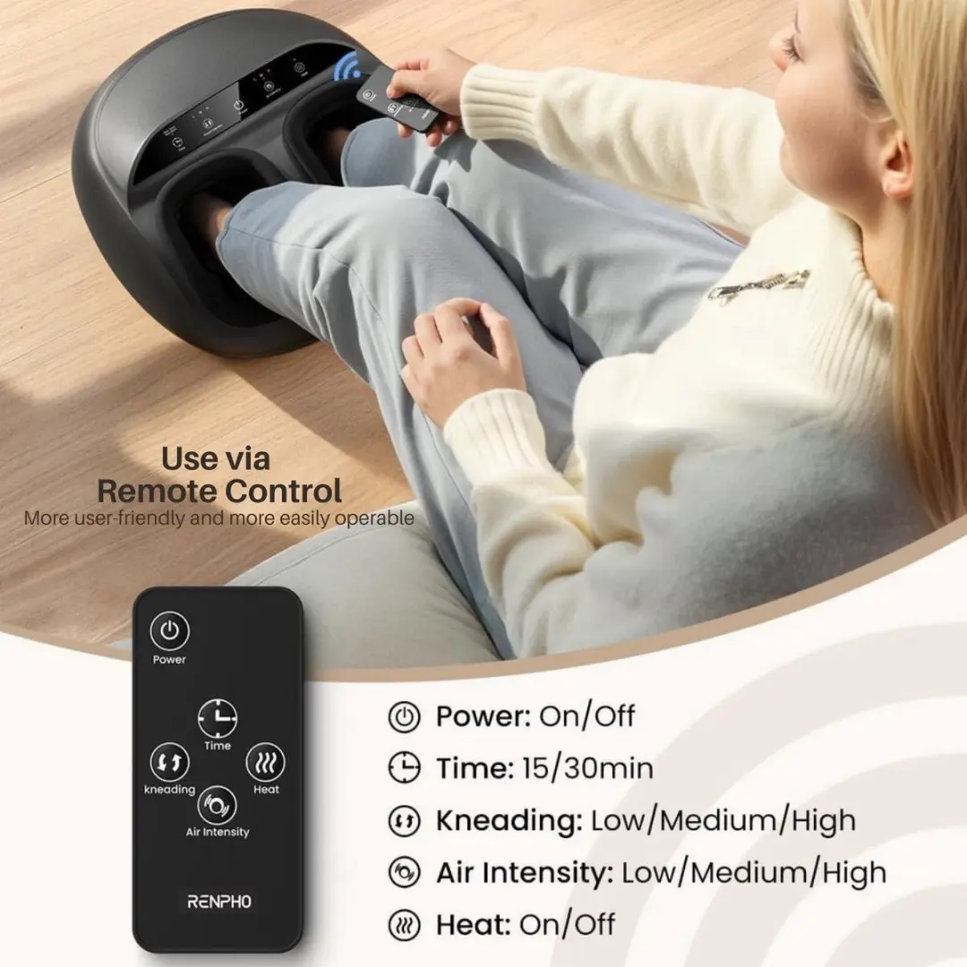 Renpho RF-FM059R Shiatsu Voetmassageapparaat - Zwart - afbeelding 4 van 6