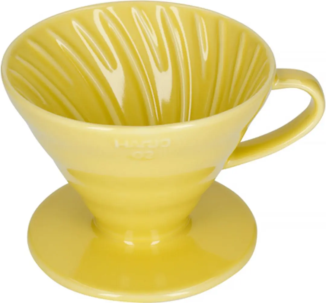Hario V60-02 Keramische Koffiedripper - Geel - afbeelding 2 van 2
