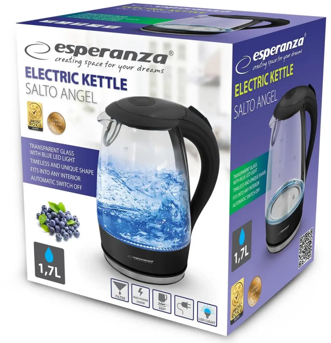 Esperanza Salto Angel EKK011K Waterkoker - Zwart - afbeelding 3 van 6