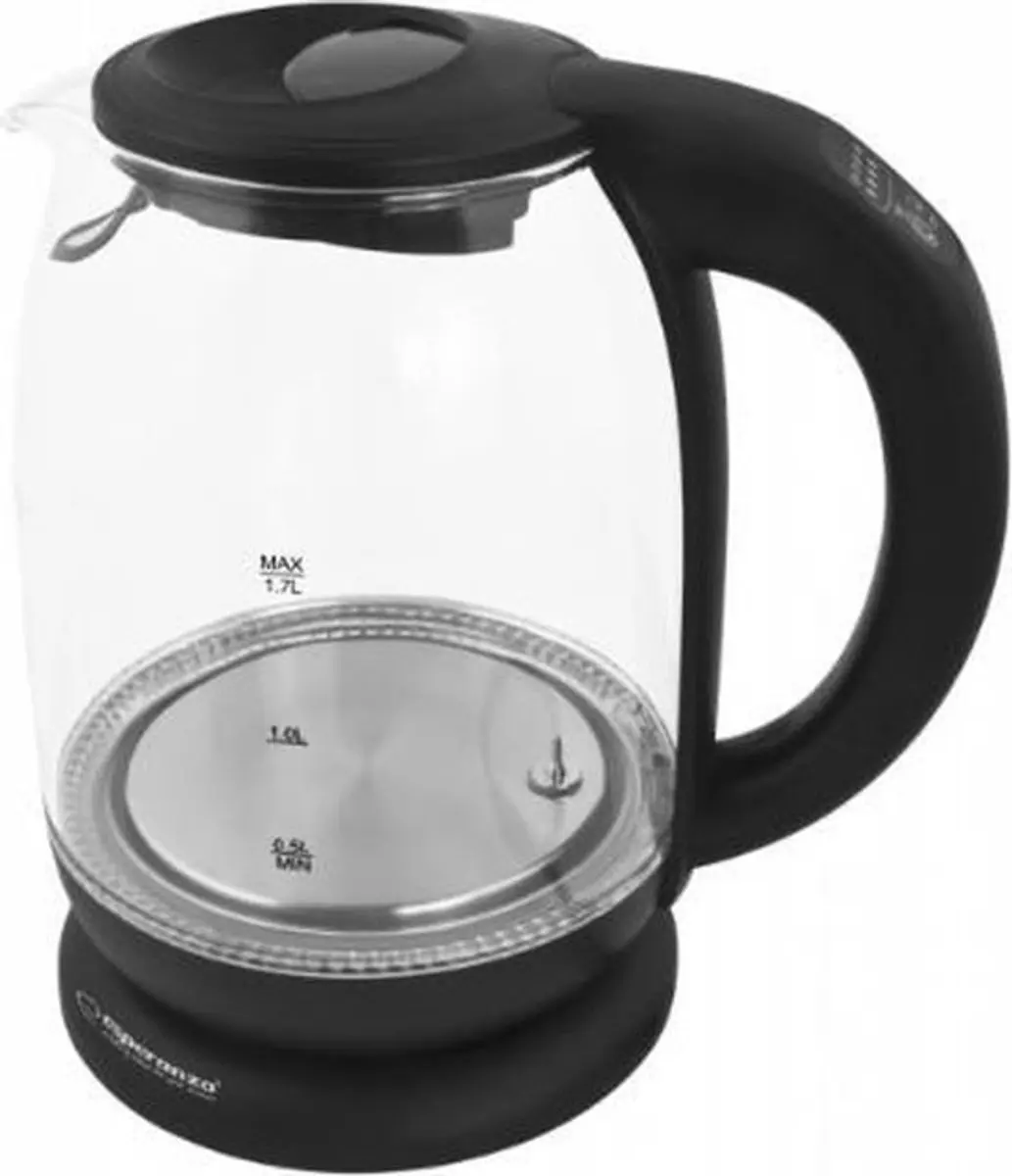 Esperanza Loire EKK027 Glazen Waterkoker 1,7L - Zwart - afbeelding 2 van 5