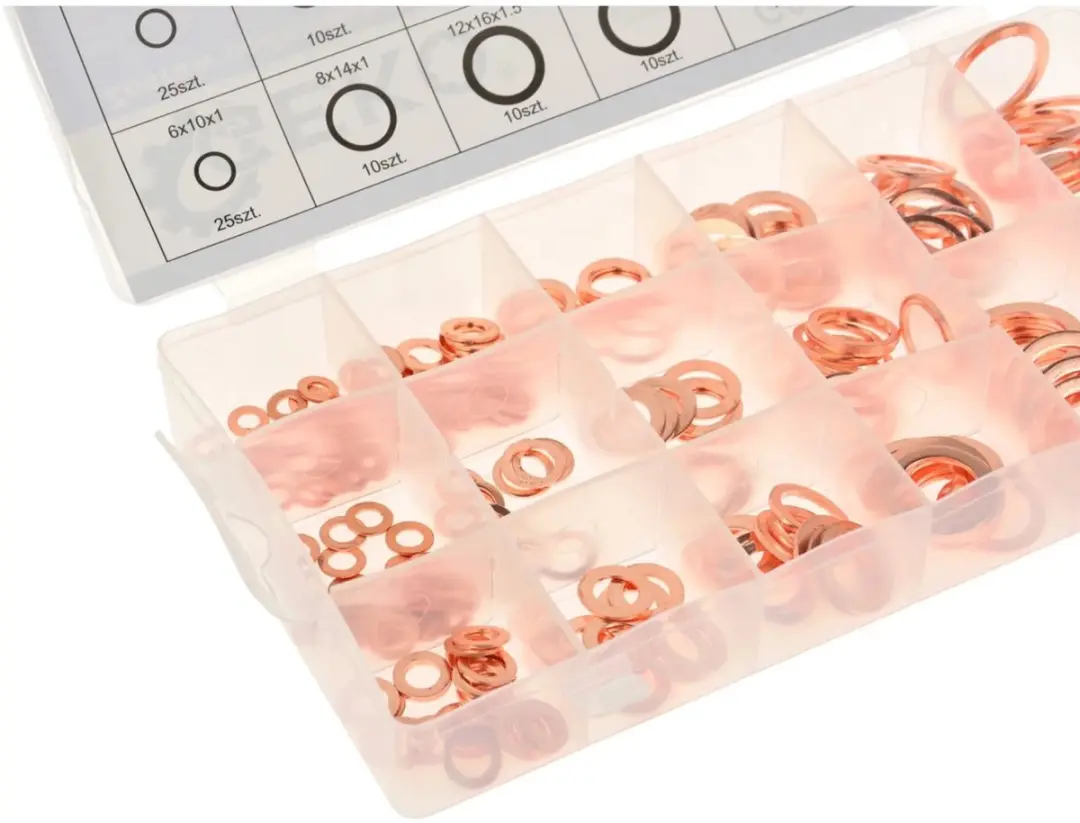 GEKO Koperen ringenset - 220 stuks - Corrosiebestendig - Elektrisch geleidend - Diverse maten - afbeelding 3 van 6