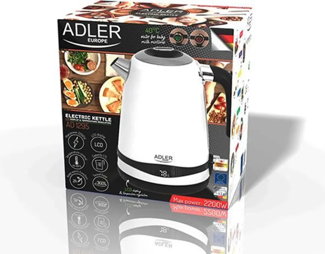 Adler AD 1295w Waterkoker - 1,7L - Satijn Wit - afbeelding 3 van 6