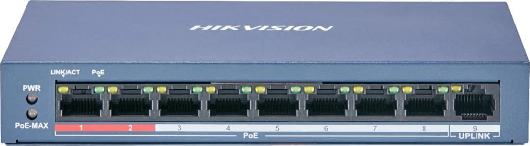 Hikvision DS-3E0109P-E/M Smart Switch 9 Poorten