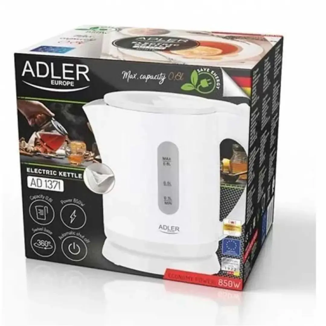 Adler AD 1371 Waterkoker - 850W - 0.8 liter - Wit - afbeelding 4 van 6