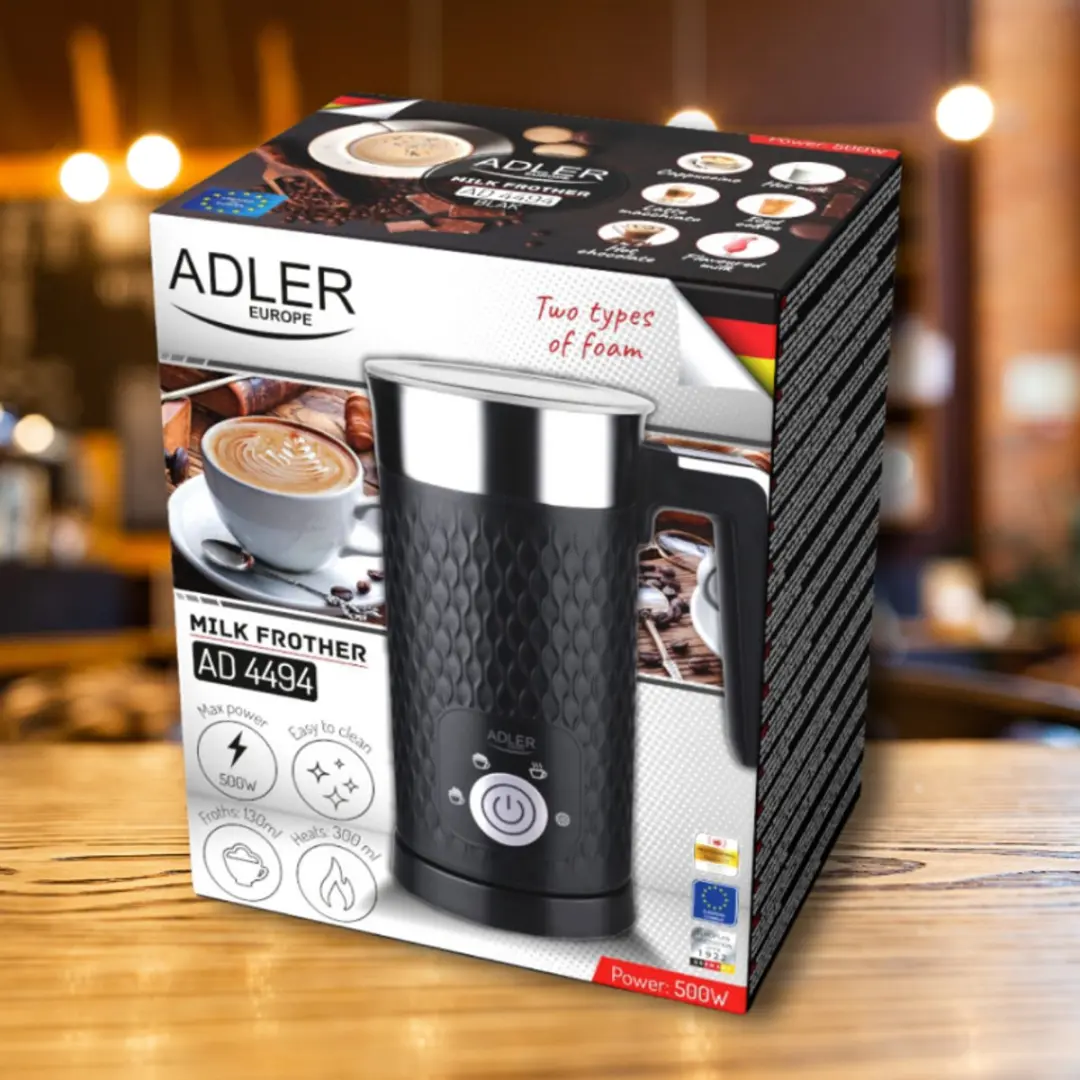 Adler AD4494b Melkopschuimer - 500W - Zwart - afbeelding 6 van 6