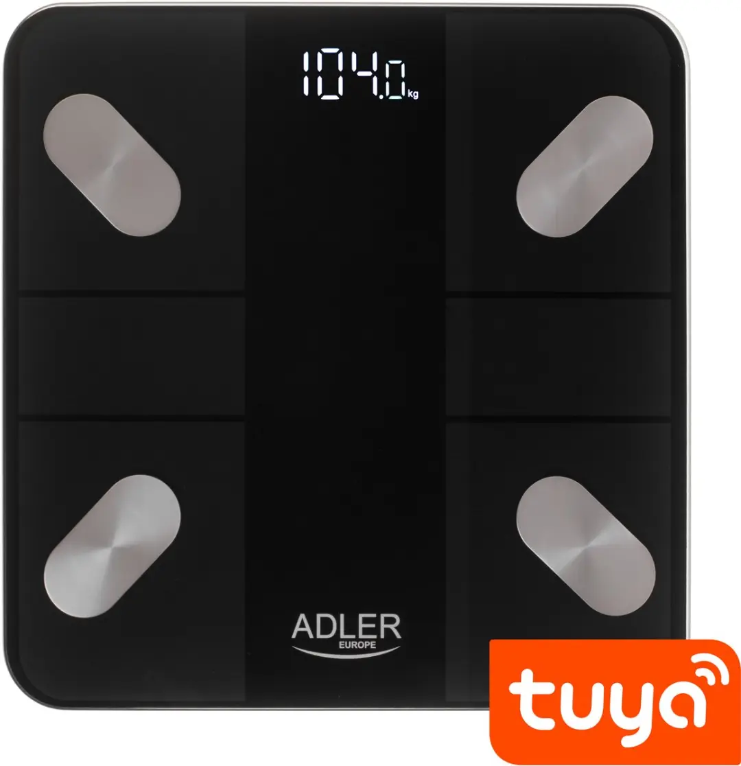 Adler AD 8186 Slimme Weegschaal - 180kg - Zwart - afbeelding 4 van 5