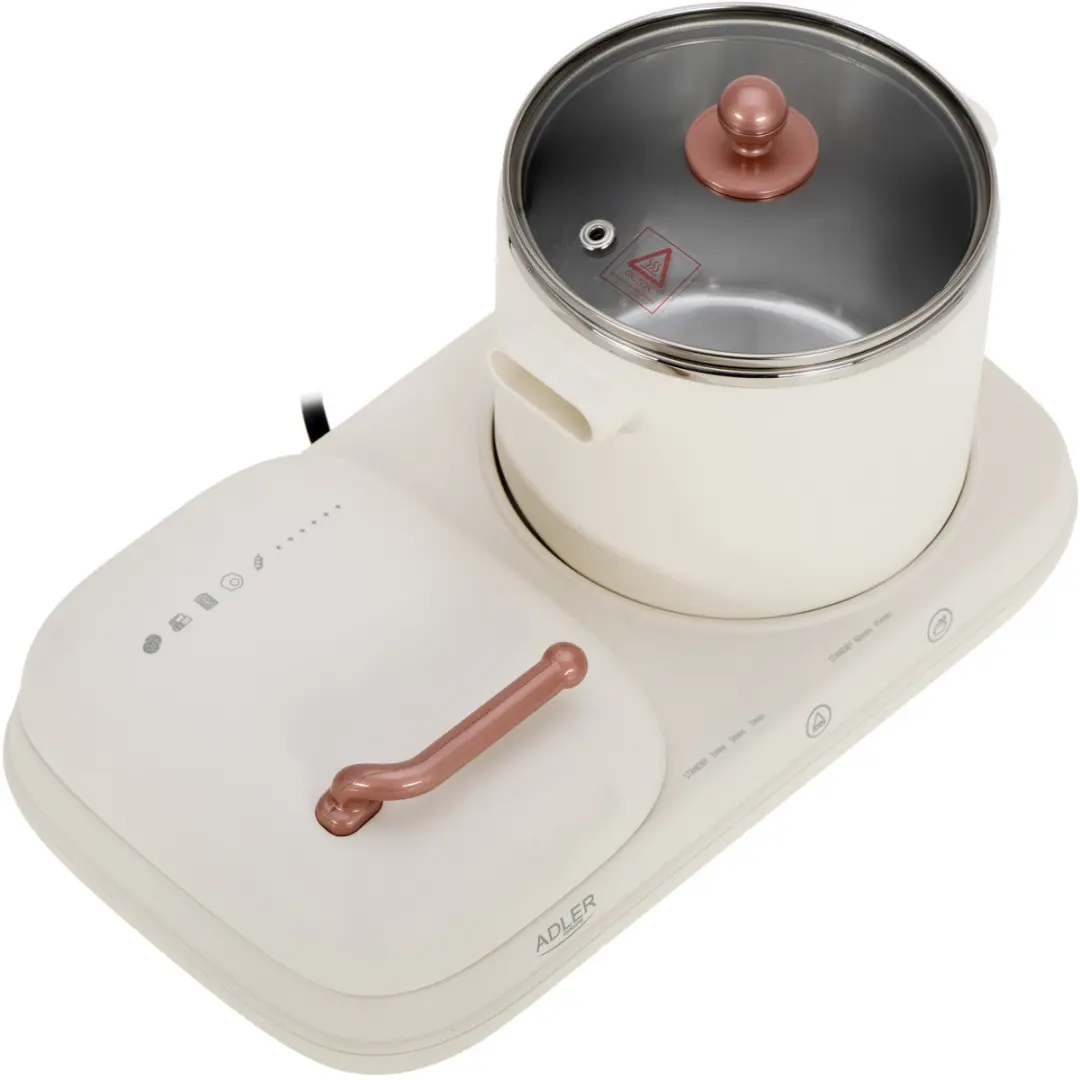 Adler AD 6421 Ontbijtstation 2-in-1 - 1320W - Creme Wit - afbeelding 3 van 6