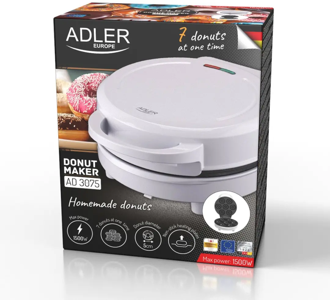 Adler AD 3075 Donutmaker - 1500W - Wit - afbeelding 2 van 6