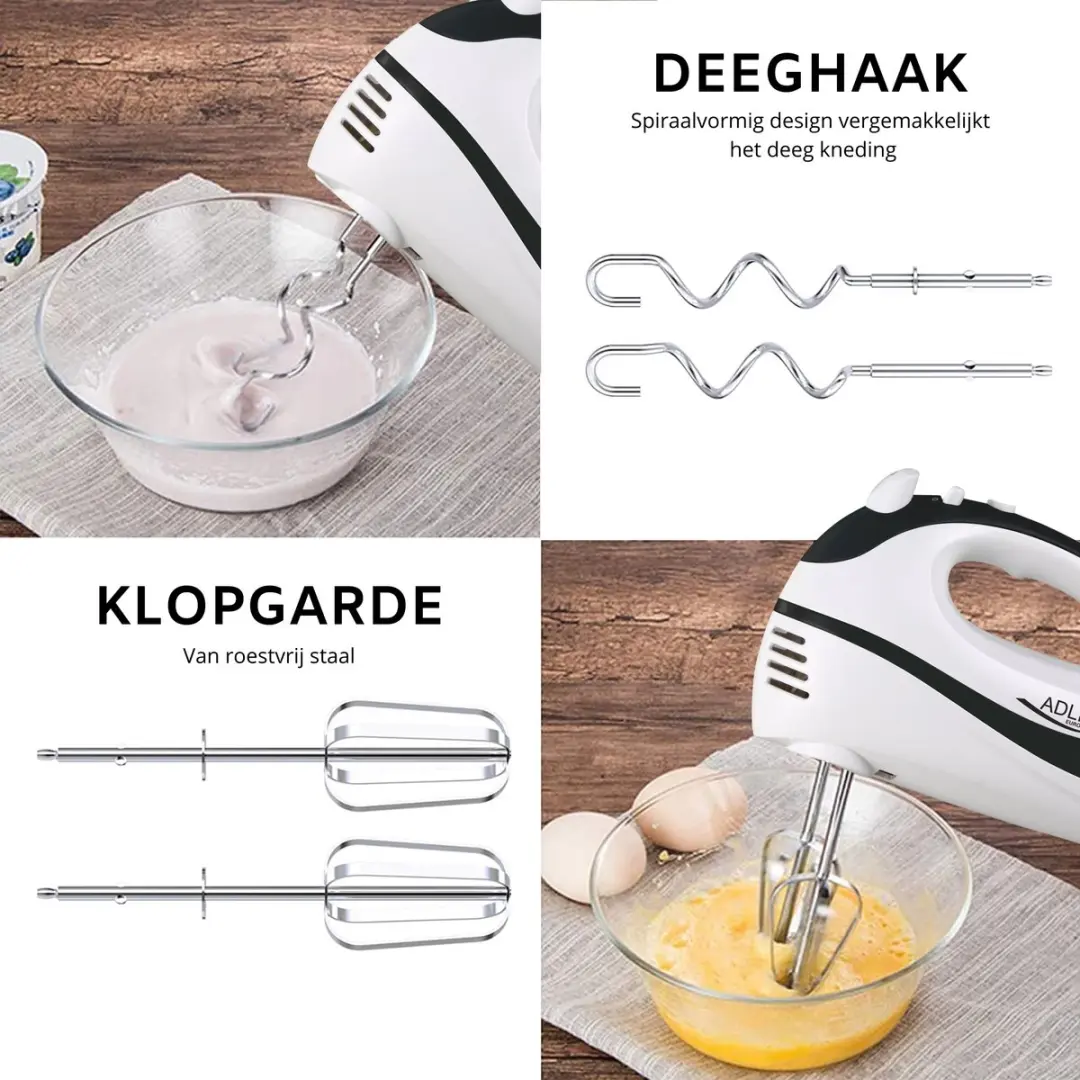 Adler AD 4205 Handmixer - 300W - Zwart - afbeelding 3 van 6