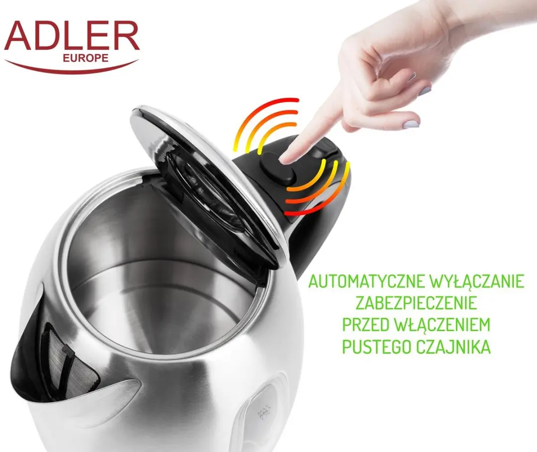 Adler AD 1223 Waterkoker - 2200W - 1,7L - afbeelding 2 van 6