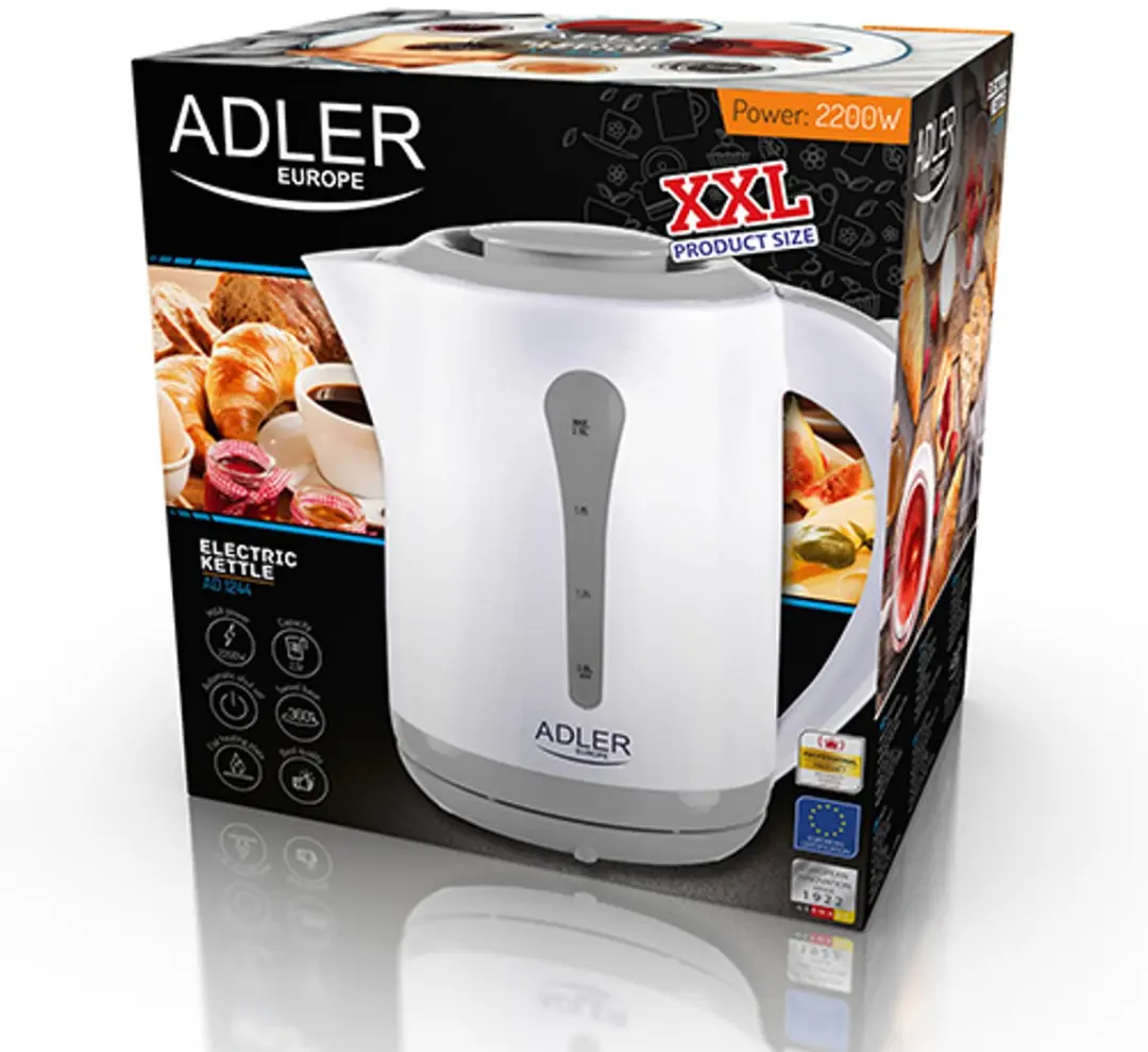 Adler AD 1244 Waterkoker - 2200W - 2.5L - Wit - afbeelding 6 van 6