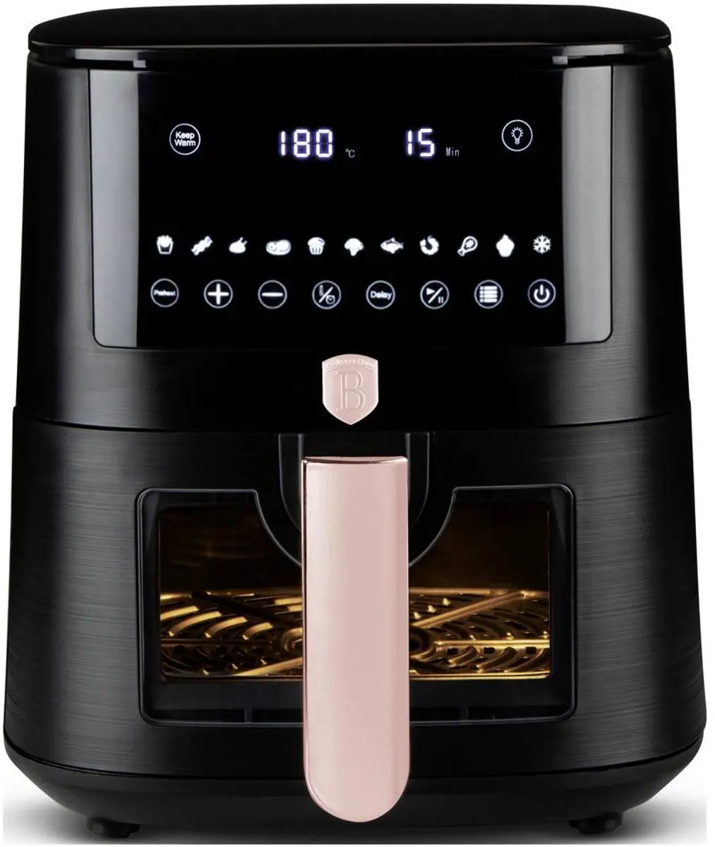 BerlingerHaus BH/9604 Airfryer 8L 1650W - Zwart/Rose gold - afbeelding 2 van 4