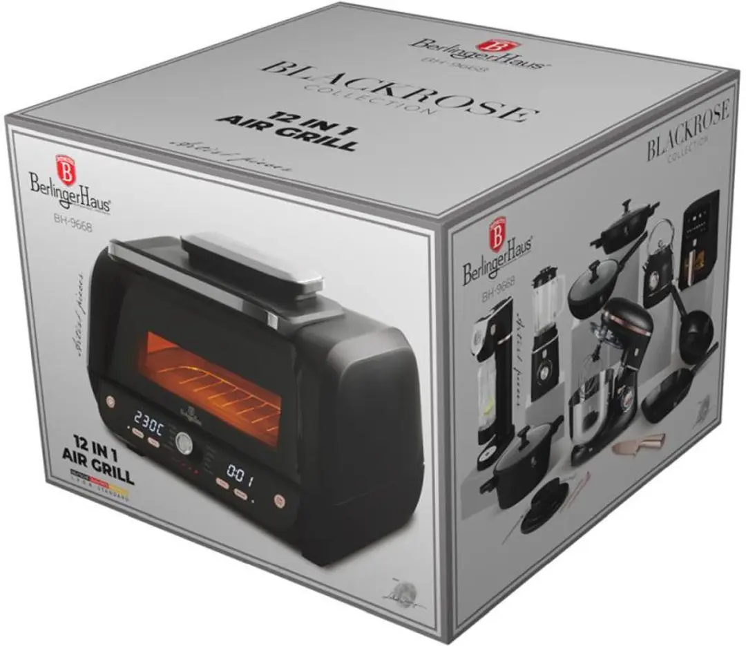 BerlingerHaus Black Rose 12-in-1 heteluchtoven - 1750W - 6L - afbeelding 5 van 6