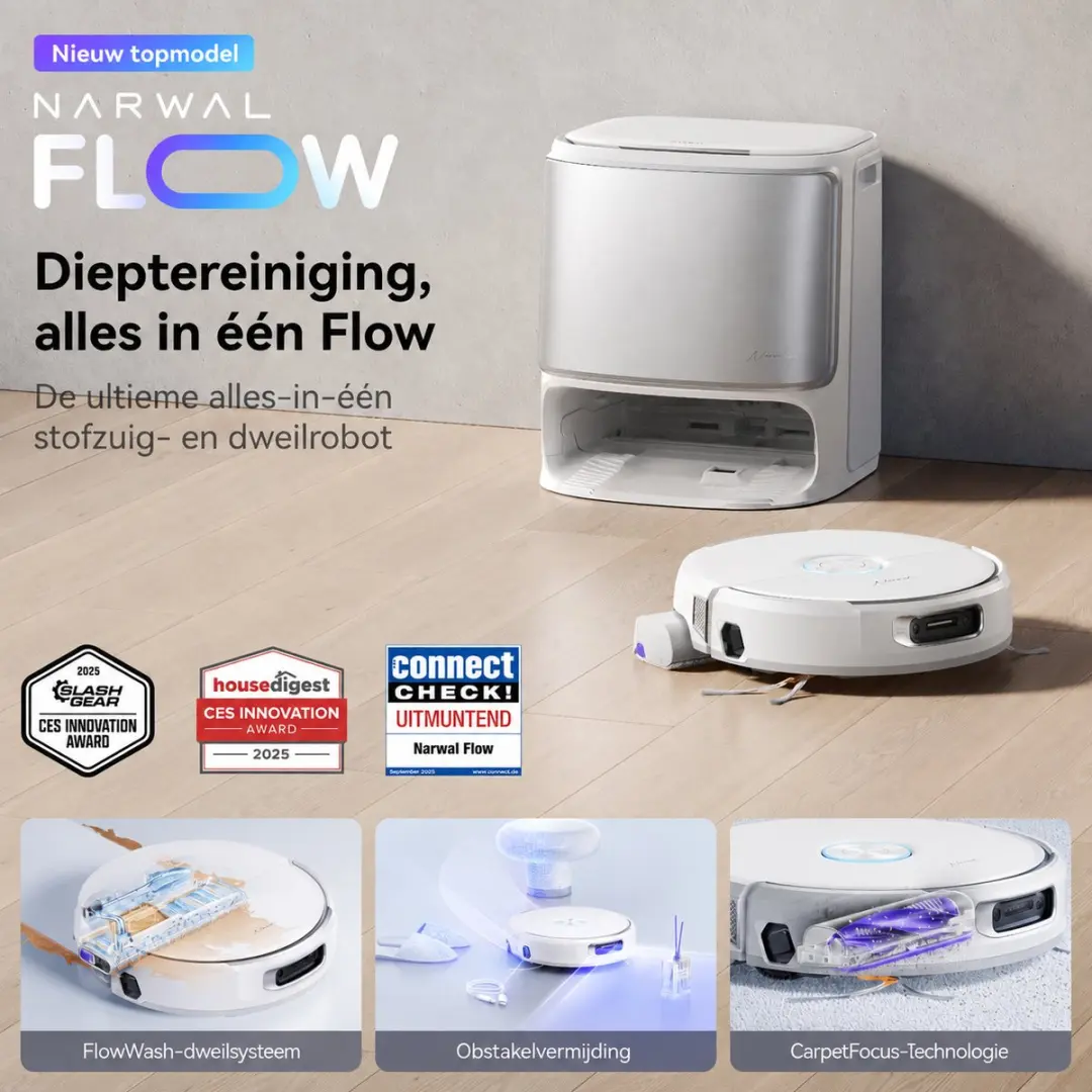 Narwal Freo S Robotstofzuiger - 8.000 Pa - Wit - afbeelding 5 van 6