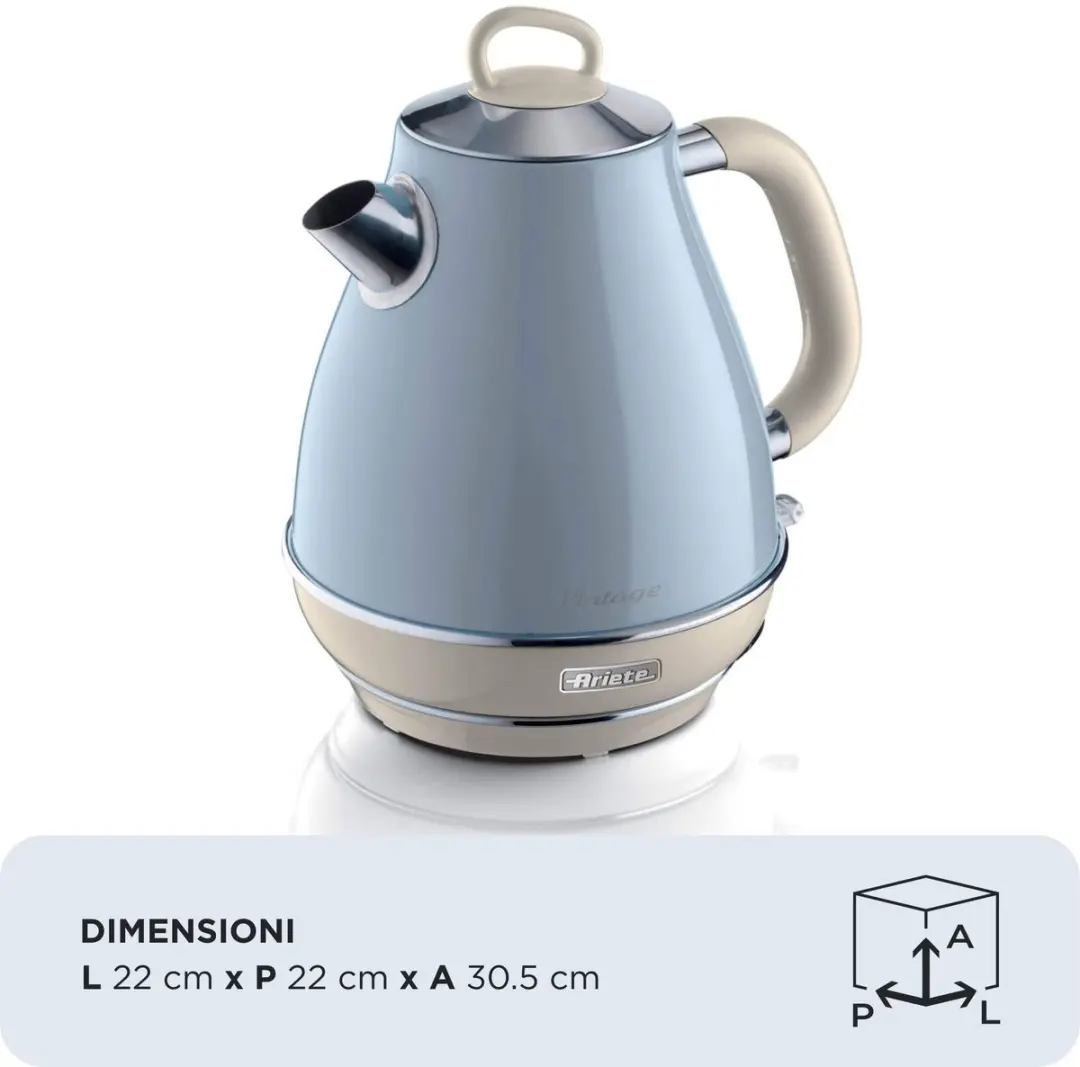 Ariete Vintage Waterkoker 2869/05 - Blauw - afbeelding 6 van 6