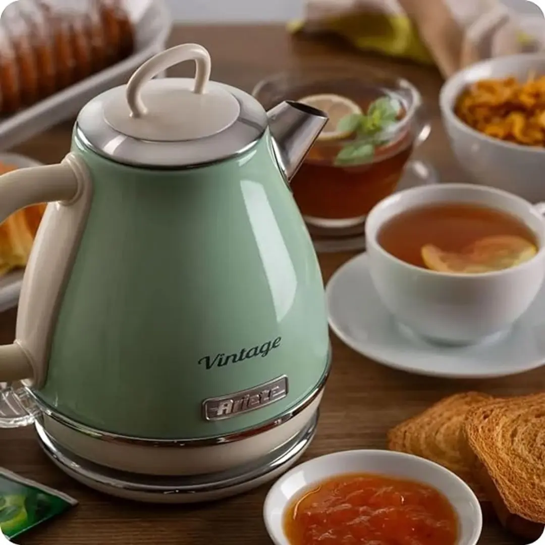 Ariete 2868/04 - Vintage waterkoker - 1 liter inhoud - 1630 Watt - draadloos - Groen - afbeelding 3 van 6