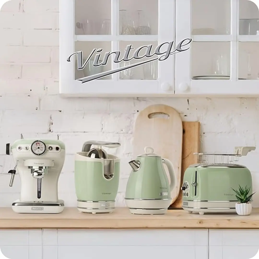 Ariete 2868/04 - Vintage waterkoker - 1 liter inhoud - 1630 Watt - draadloos - Groen - afbeelding 2 van 6