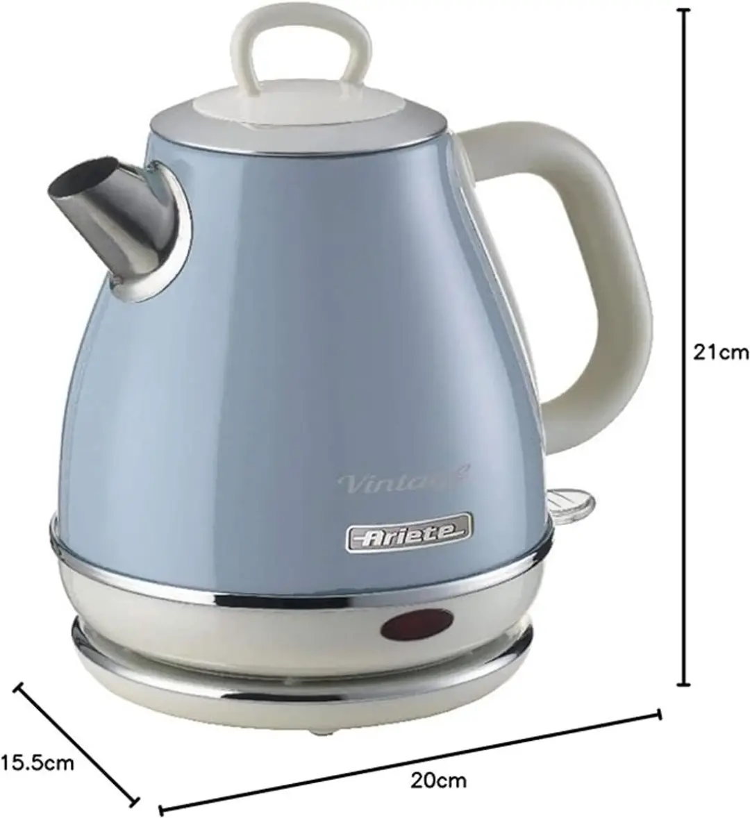 Ariete 2868/05 Vintage Waterkoker - 1 liter - 1630W - Blauw - afbeelding 6 van 6
