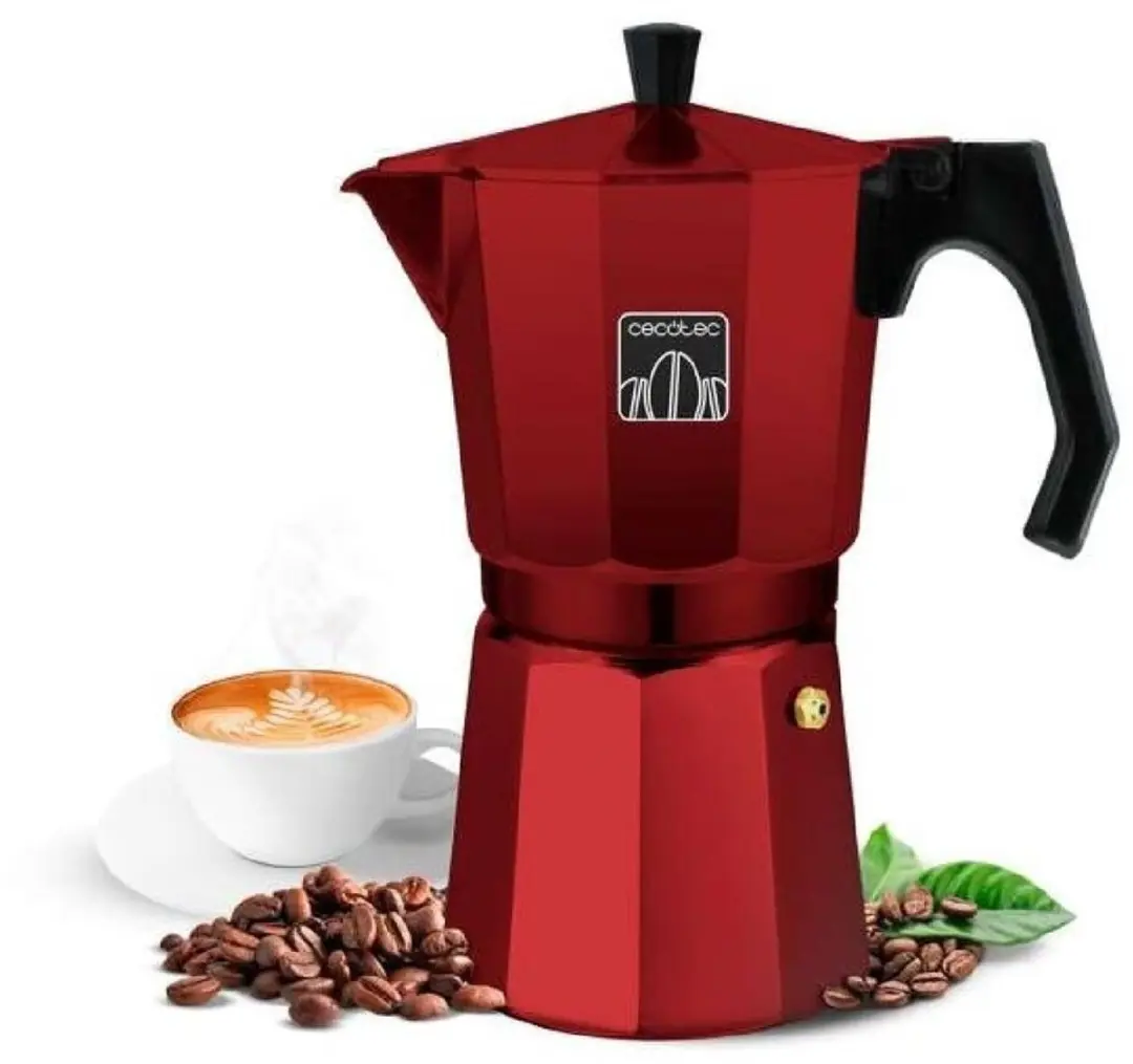 Cecotec Italienische Kaffeemaschine Mokclassic 900 Red. Aluminium-Kaffeemaschine